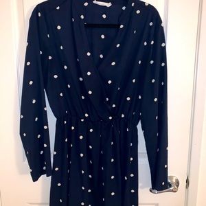 Nordstrom’s blue and white polka dot dress